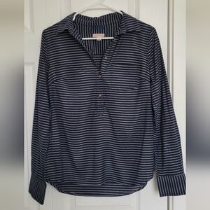 Navy Striped Long Sleeve Shirt
